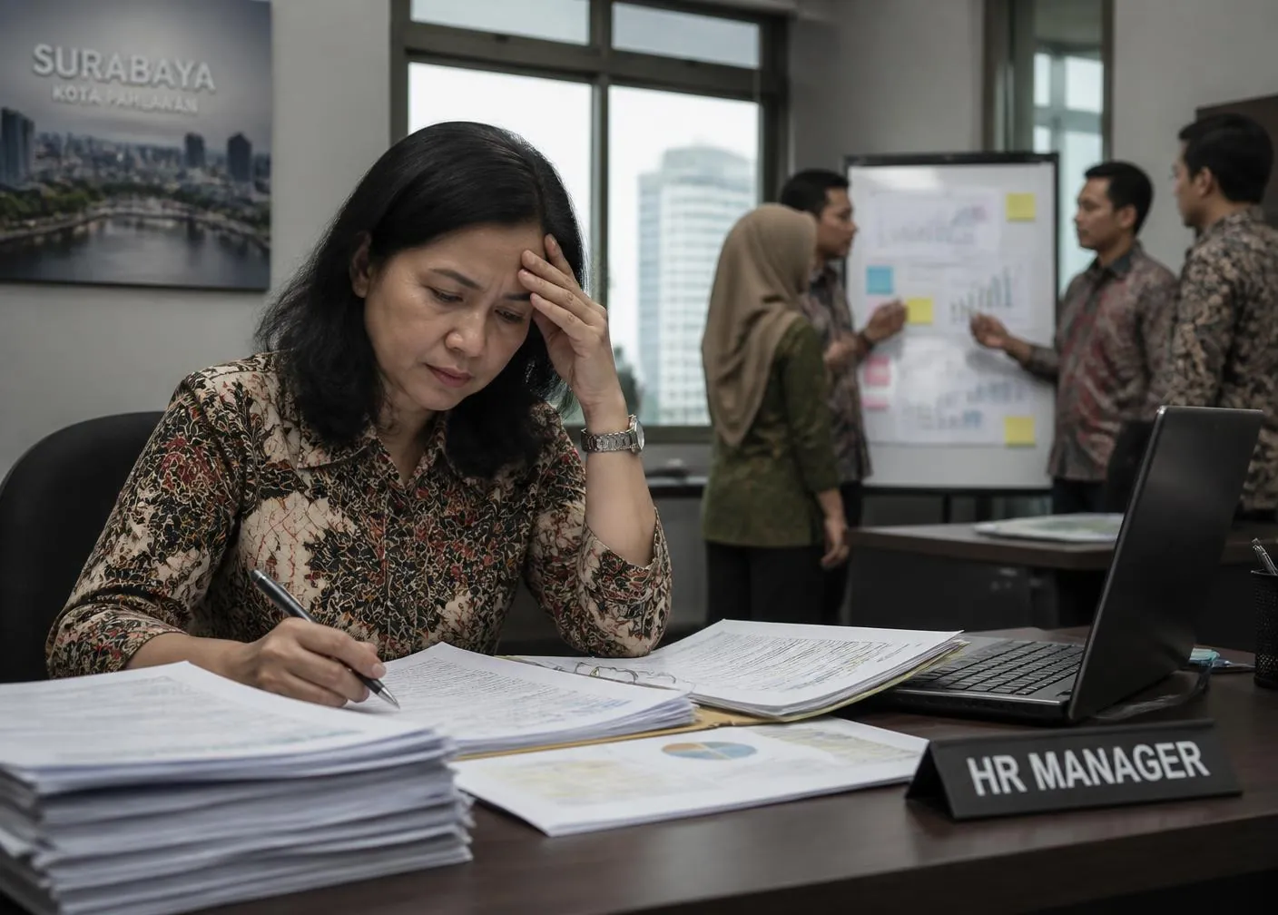Karyawan dan manajer berdiskusi soal kesenjangan kompetensi di kantor
